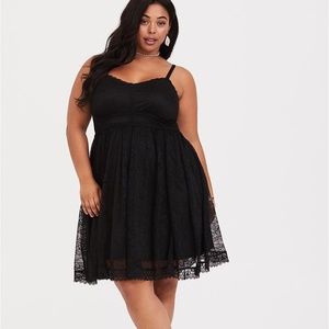 Torrid Black Lace Skater Dress
